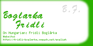 boglarka fridli business card